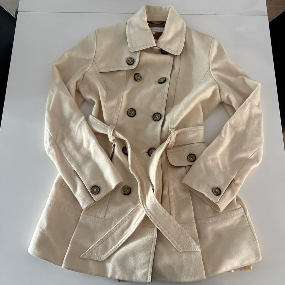 Laundry By Shelli Segal Cream Trench Coat
